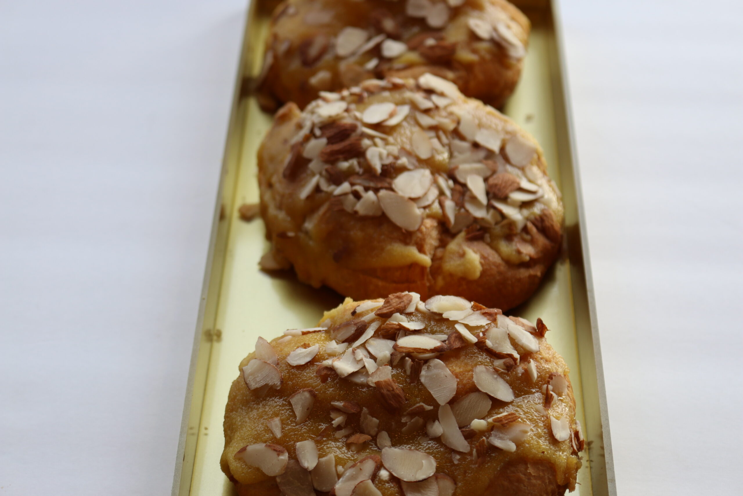 Golden almond muffin fresh from the oven