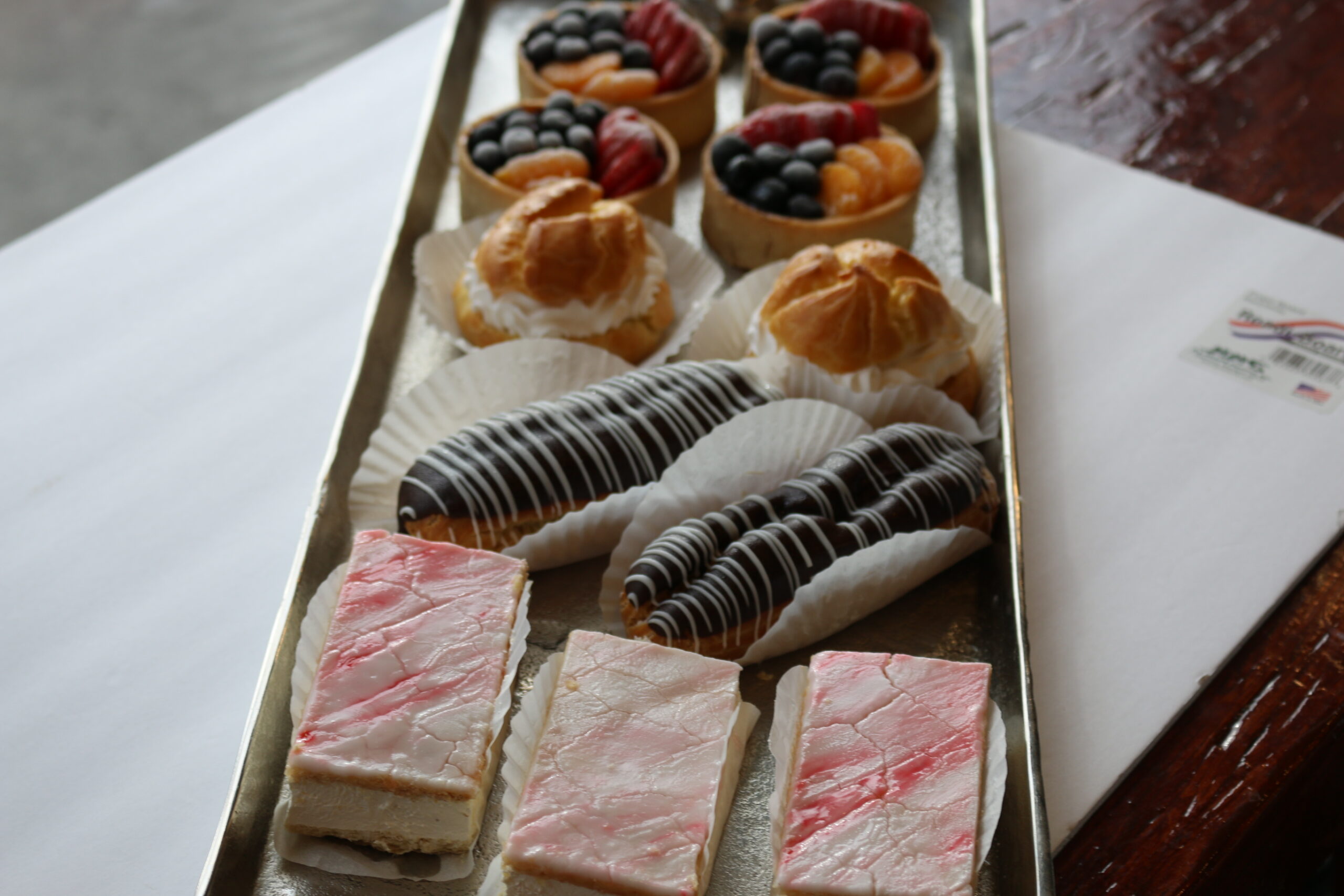 Bakery case filled with muffins